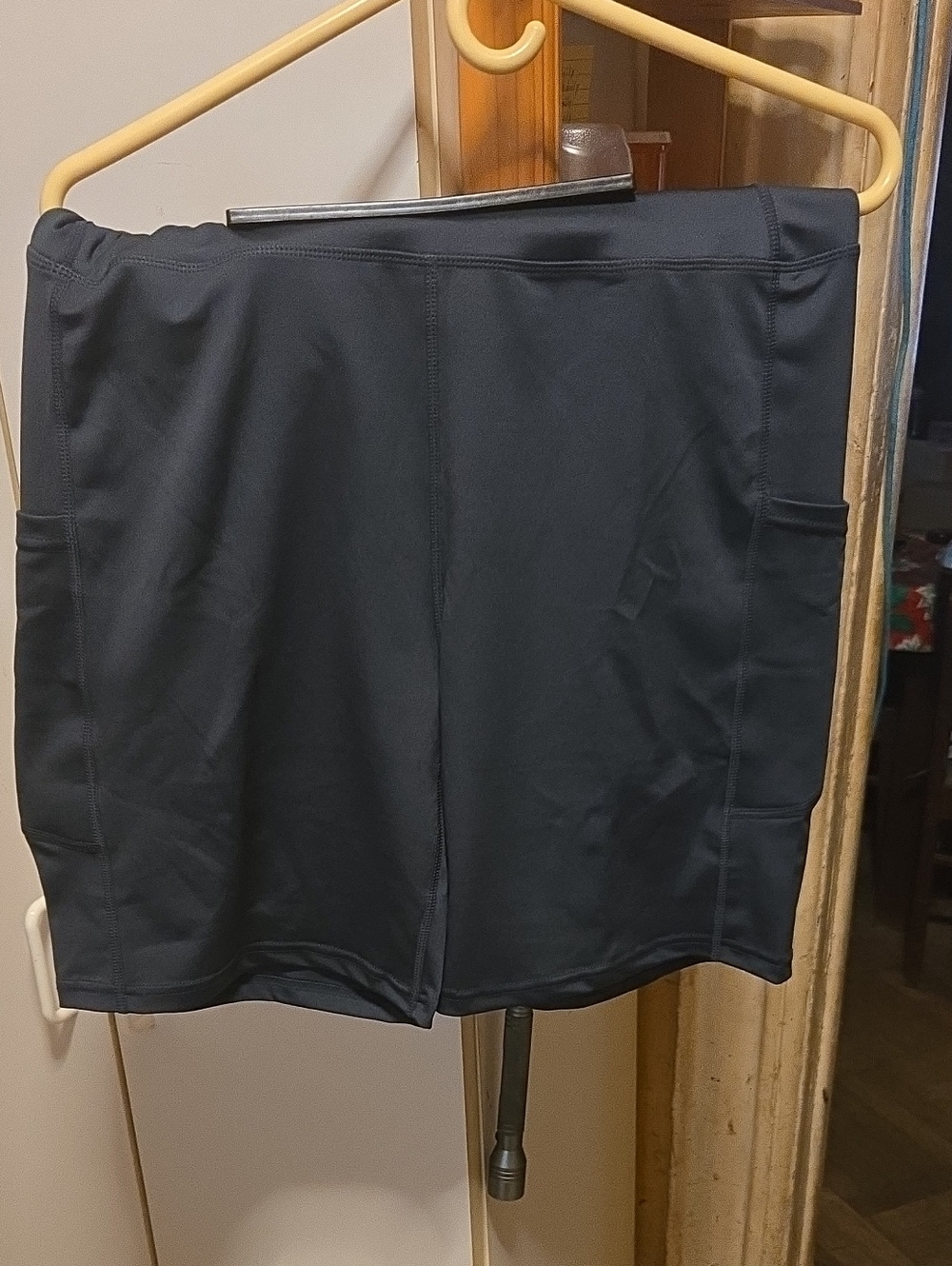 Black Women's Active Shorts with Side Pockets
